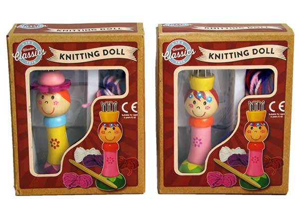 Wooden Classic Knitting Doll, by A to Z Toys, Assorted Picked At Random