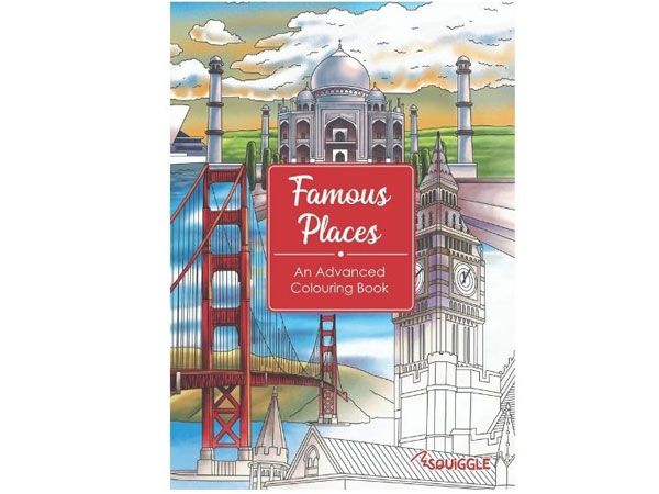 Squiggle Advanced Relaxing Colouring Book - Famous Places