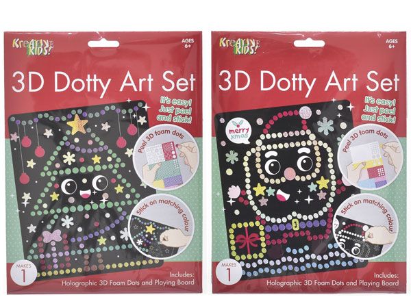 Kreative Kids Christmas 3D Dotty Art Set, Assorted Picked At Random