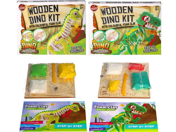 Jurasic Beasts Wooden Dino Kit With Foam Clay