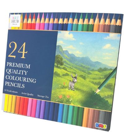 Tin Of 24 Premium Quality Colouring Pencils
