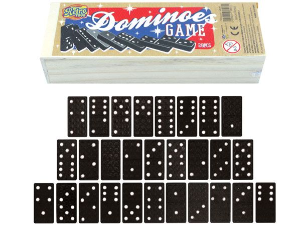 Wooden Dominoes In Storage Box