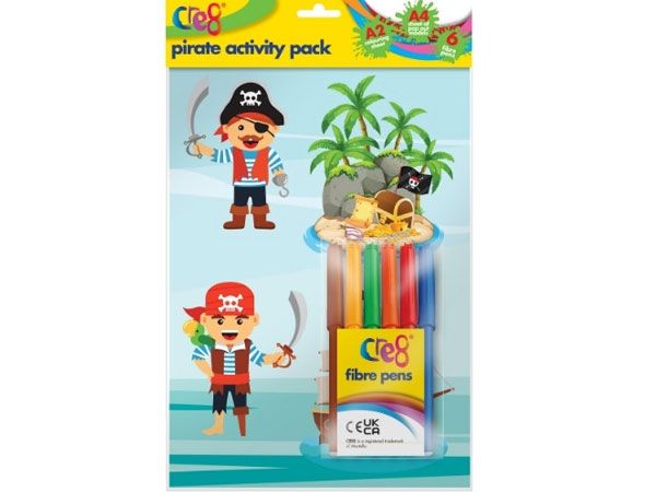 Cre8 Pirates Activity Pack With 6pk Fibre Pens