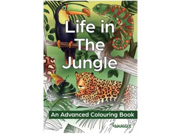 Squiggle Advanced Relaxing Colouring Book - Life In The Jungle