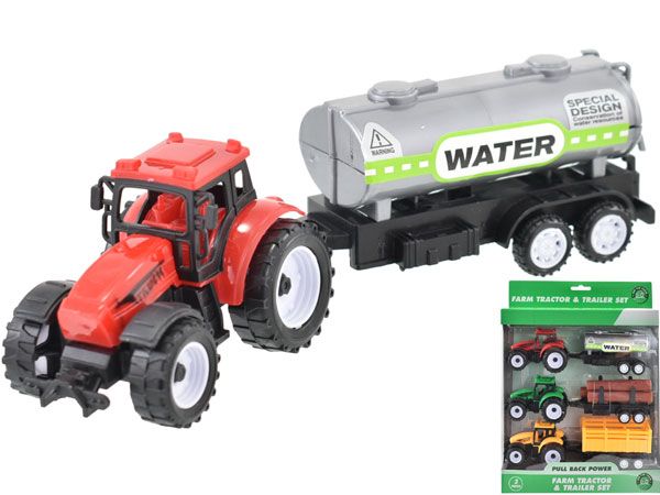 3pk Farm Tractor & Trailer Set