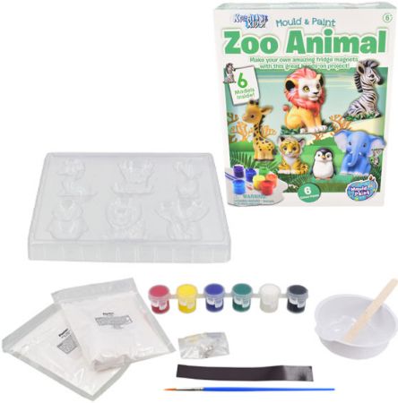 Kreative Kids Mould & Paint Zoo Animal Fridge Magnet Kit