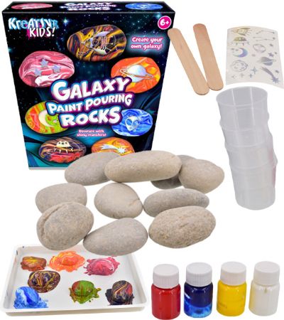 Kreative Kids Galaxy Paint Pouring Rock Kit