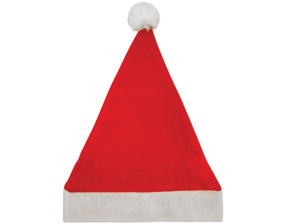 Adult Red Felt Christmas Santa Hat With Bobble